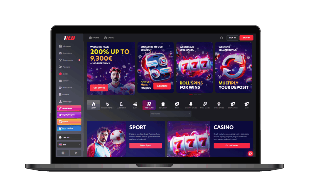Play the best non-gamstop 1red casino and win