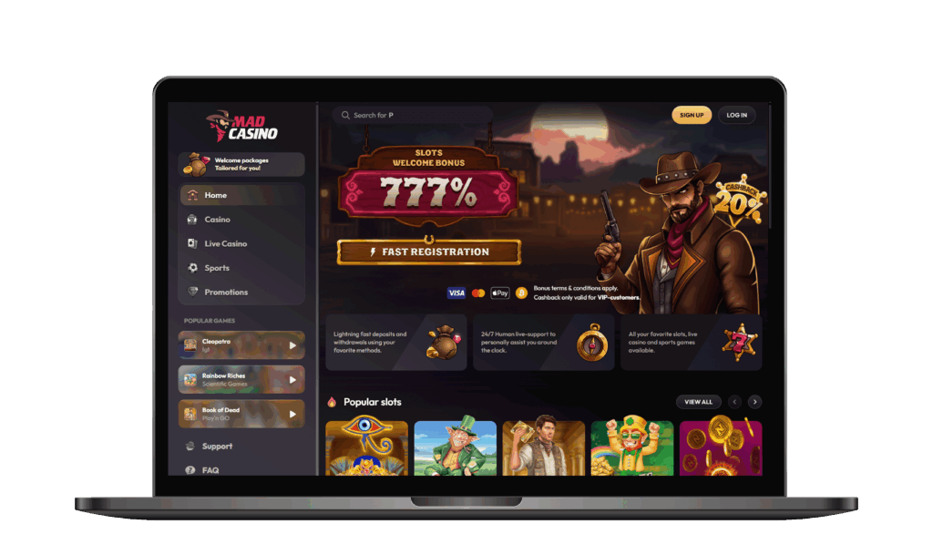 Play the best non-gamstop MadCasino casino and win