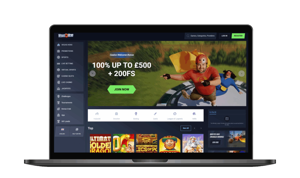 Play the best non-gamstop VegasHero casino and win